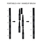 Mini 4-in-1 makeup brush, a multi-purpose, easy to carry out travel